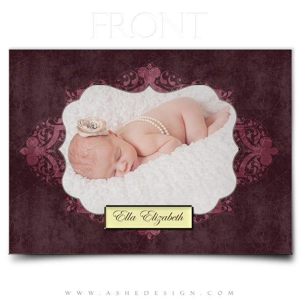 5x7 Flat Birth Announcement - Ella Elizabeth