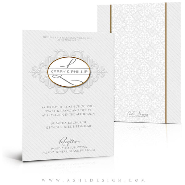 5x7 Flat Wedding Invitation - Embossed
