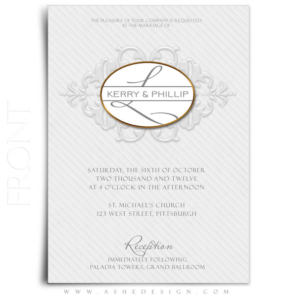 5x7 Flat Wedding Invitation - Embossed