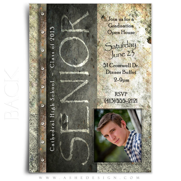 5x7 Flat Graduation Card  - Granite