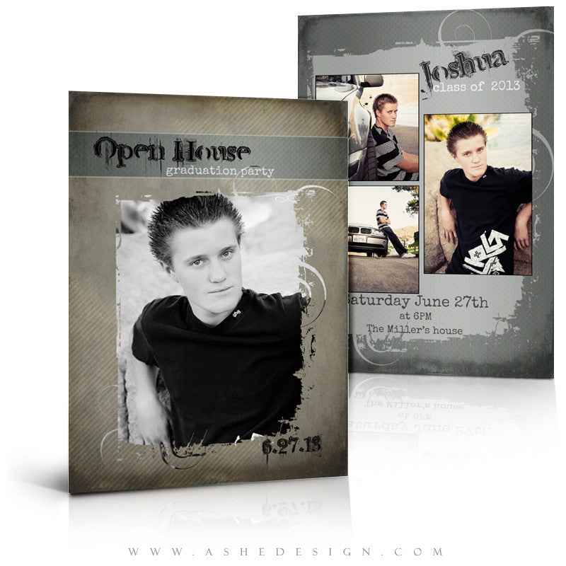 5x7 Flat Graduation Card  - Halftone Him