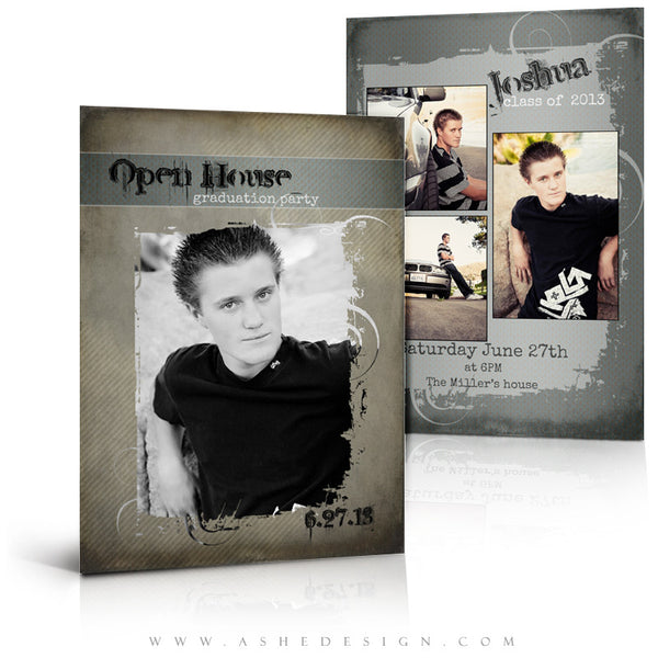 5x7 Flat Graduation Card  - Halftone Him