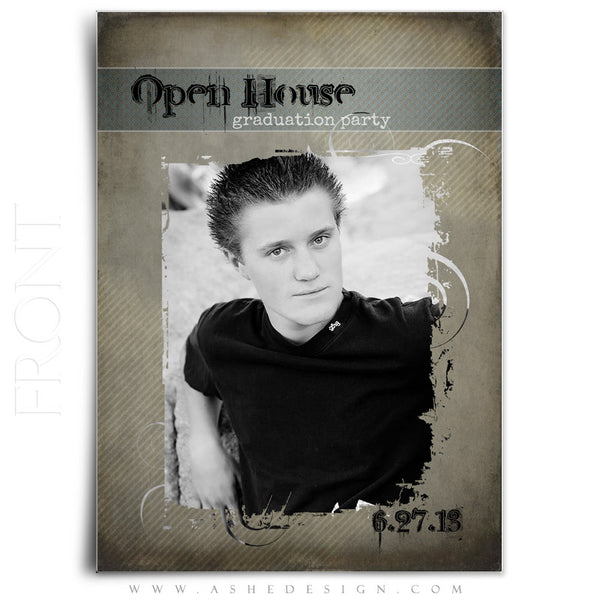 5x7 Flat Graduation Card  - Halftone Him