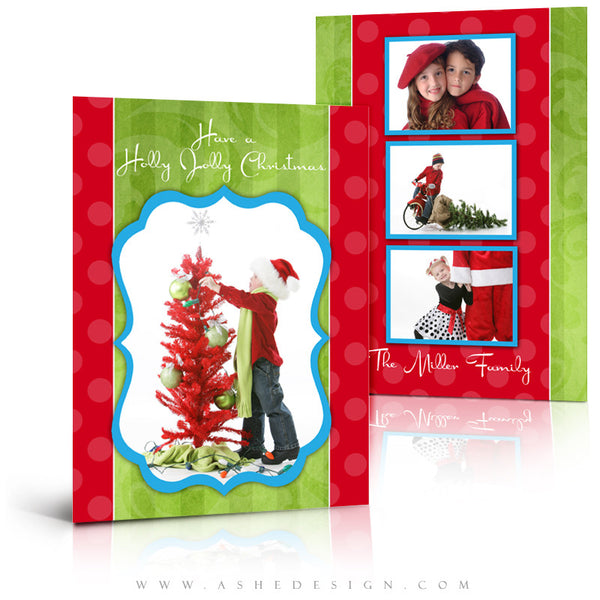 5x7 Flat Christmas Card - Holly Jolly Christmas