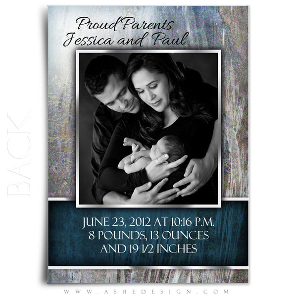 5x7 Flat Birth Announcement - James Edward