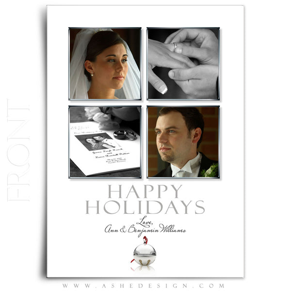 5x7 Flat Christmas Card - Jingle Bell White