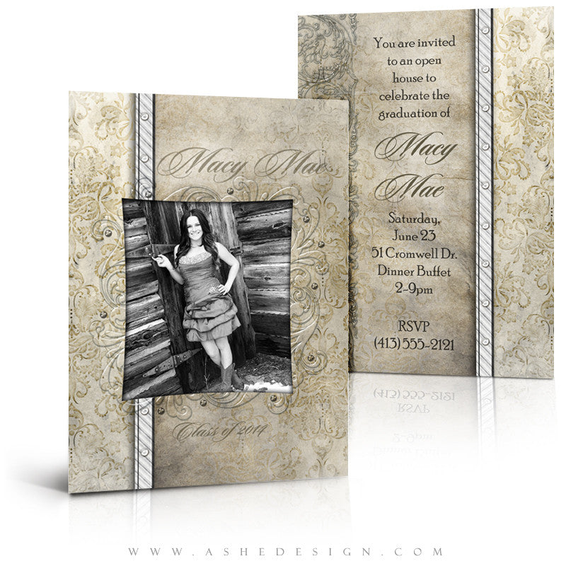 5x7 Flat Senior Girl Graduation Card - Macy Mae
