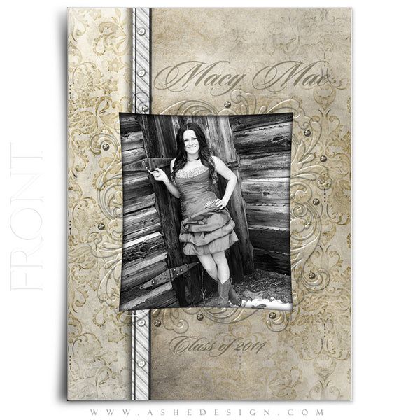 5x7 Flat Senior Girl Graduation Card - Macy Mae