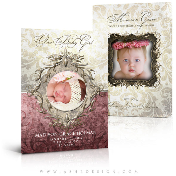 5x7 Flat Birth Announcement - Madison Grace