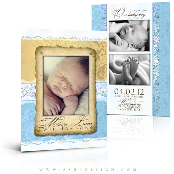 Milan Lucas Birth Announcement Template