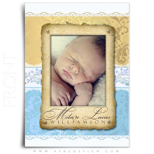 Milan Lucas Birth Announcement Template