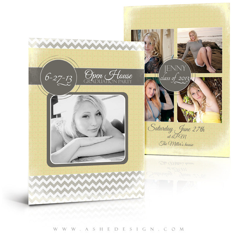 5x7 Flat Senior Girl Card - Modern Simplicity