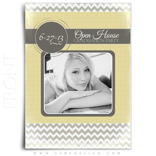 5x7 Flat Senior Girl Card - Modern Simplicity