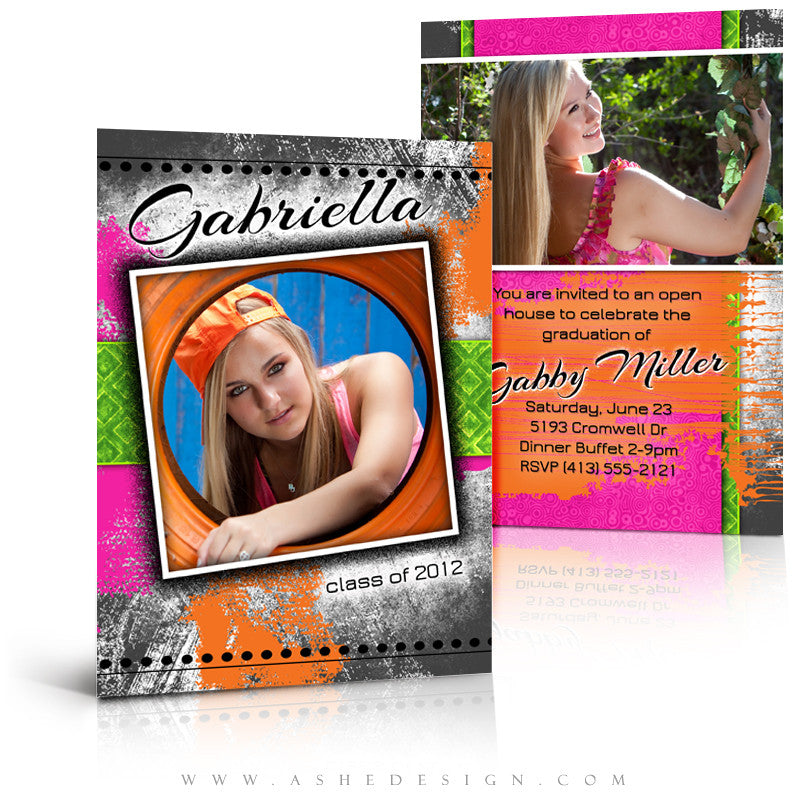 5x7 Flat Card Design - Neon