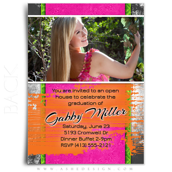 5x7 Flat Card Design - Neon