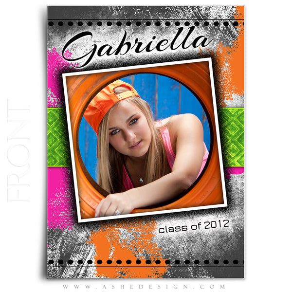 5x7 Flat Card Design - Neon