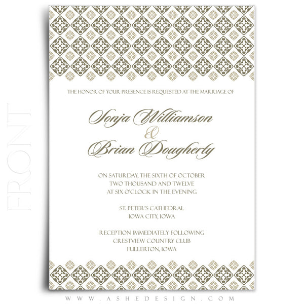 5x7 Flat Wedding Invitation - Our Destiny