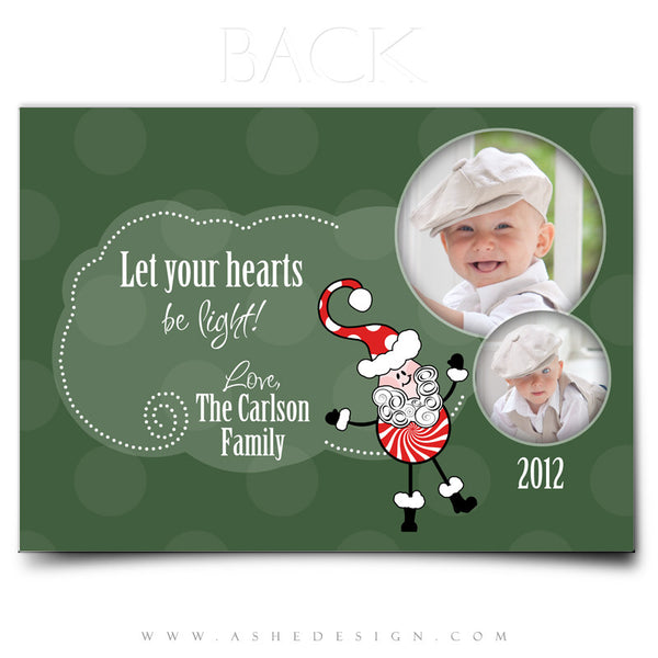 5x7 Flat Christmas Card - Peppermint Santa
