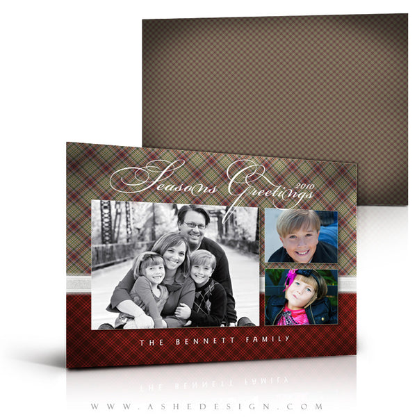 5x7 Flat Christmas Card - Perfectly Plaid