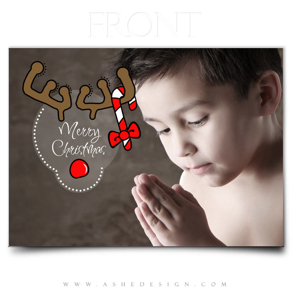 5x7 Flat Christmas Card - Rudolph