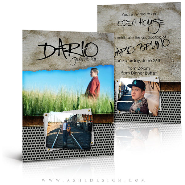 5x7 Flat Graduation Card - Scrap Metal