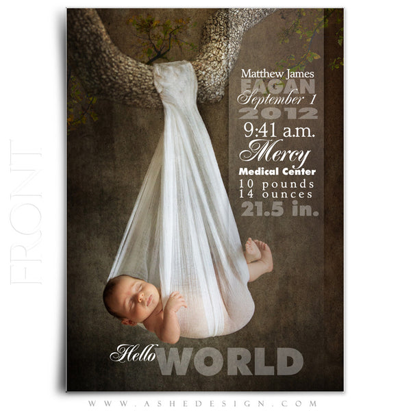 Birth Announcement 5x7 | Sculpting Words front