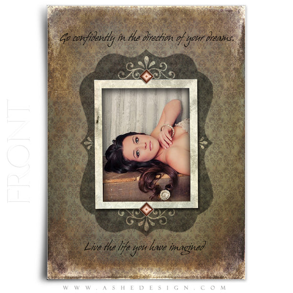 5x7 Flat Graduation Card - Shabby Chic