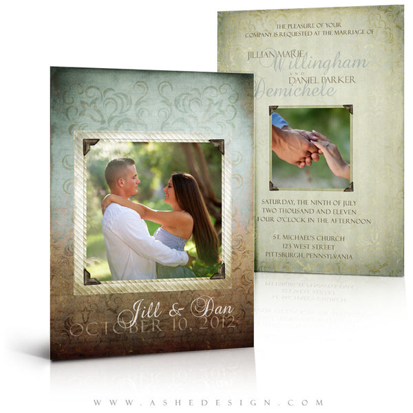 5x7 Flat Wedding Invitation - Something Old