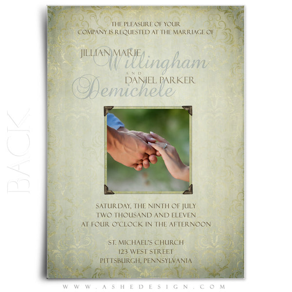 5x7 Flat Wedding Invitation - Something Old
