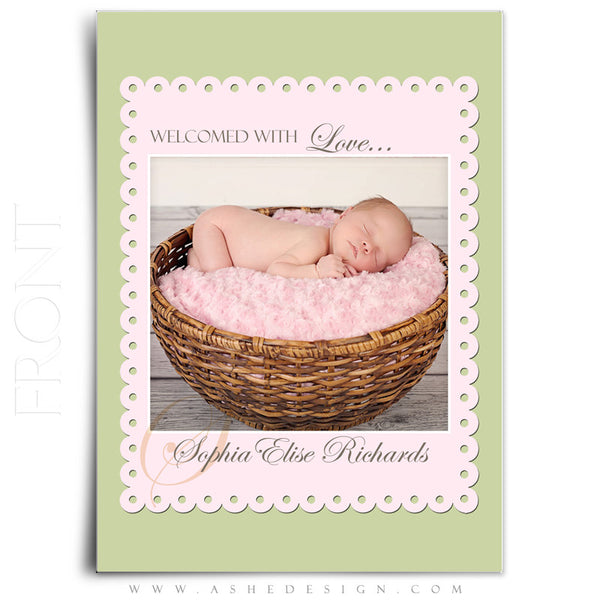 5x7 Flat Birth Announcement - Sophia Elise