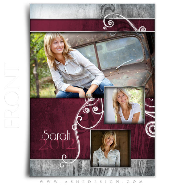 5x7 Flat Graduation Card - Steel Magnolia