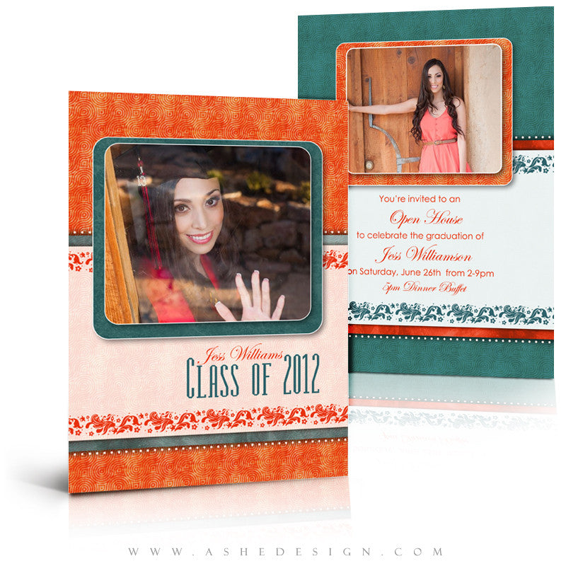 5x7 Flat Card Design - Tangerine Tango