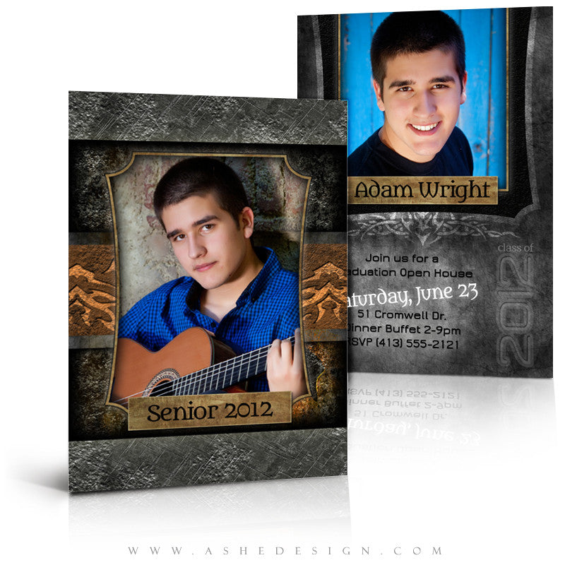 5x7 Flat Senior Boy Graduation Card - Tattooed