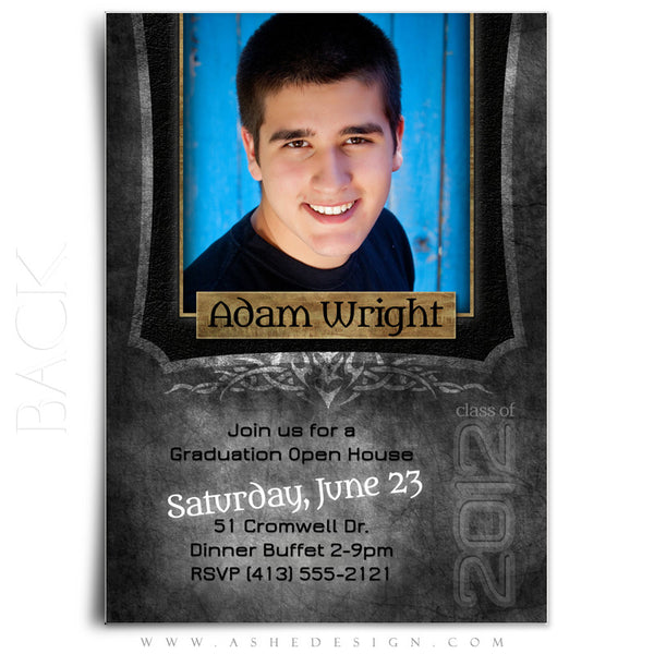 5x7 Flat Senior Boy Graduation Card - Tattooed