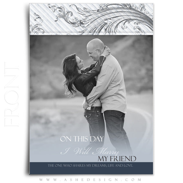 5x7 Flat Wedding Invitation - Wings of Love