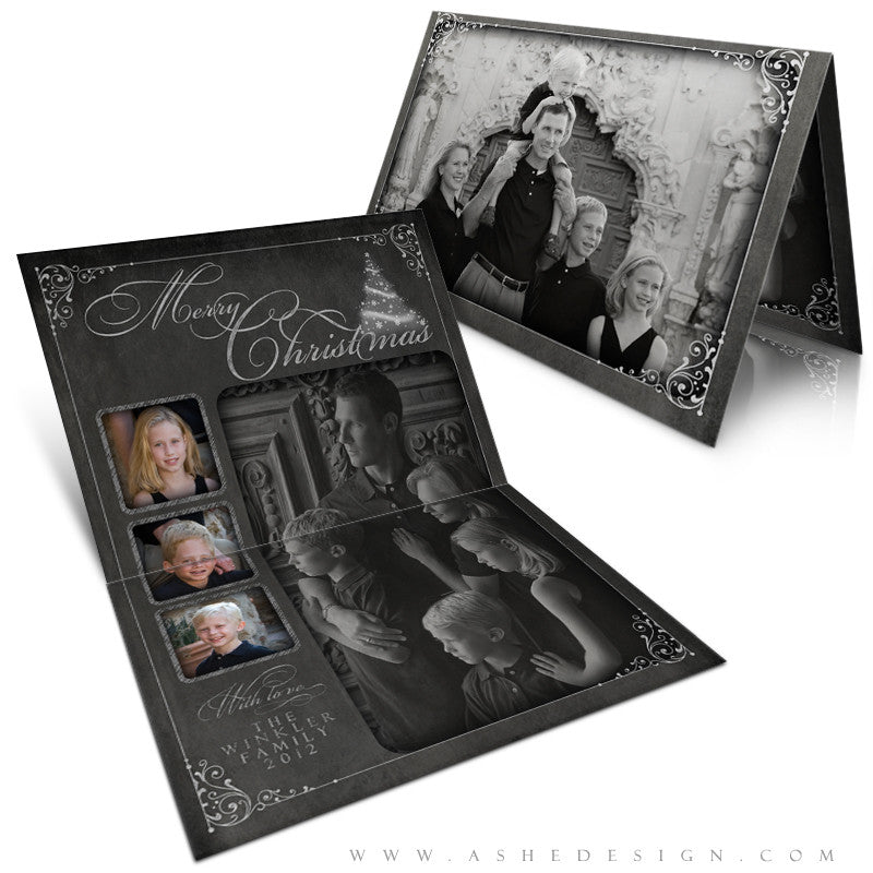 5x7 Folded Christmas Card - Chalkboard