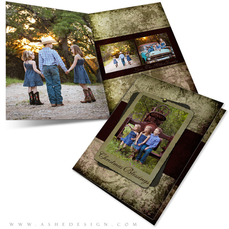 5x7 Folded Christmas Card  - Christmas Blessings