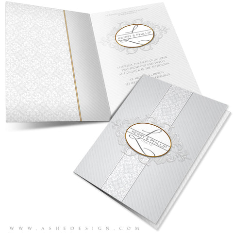 5x7 Folded Wedding Invitation - Embossed