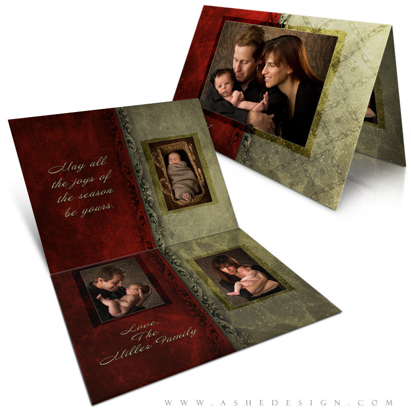 5x7 Folded Christmas Card - Holiday Luxury