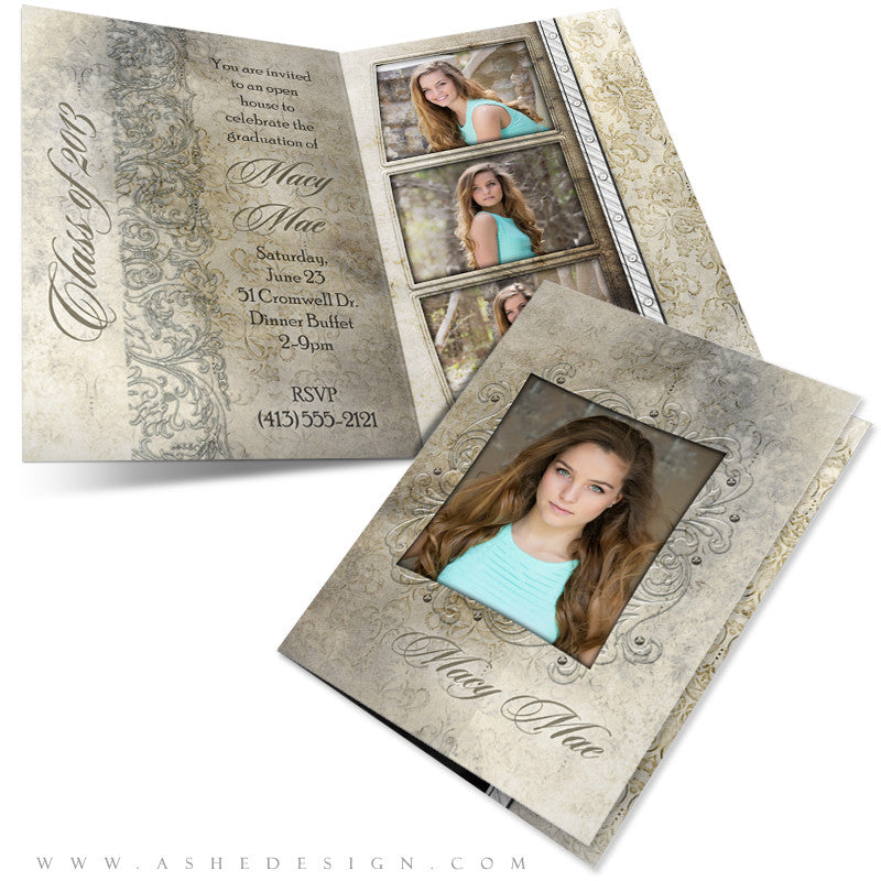 5x7 Folded Senior Girl Graduation Card - Macy Mae