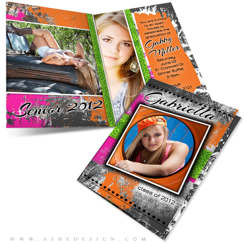 5x7 Folded Card Design - Neon