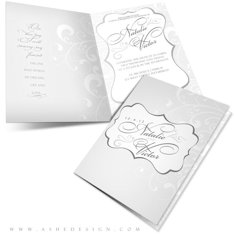 5x7 Folded Wedding Invitation - On This Day
