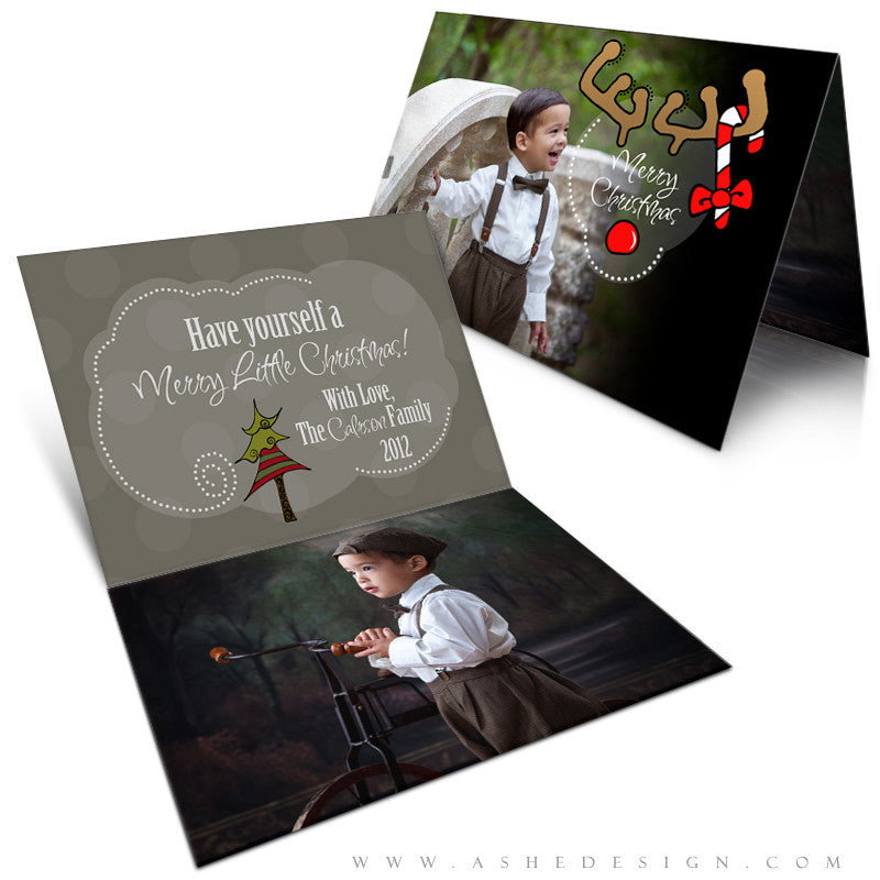 5x7 Folded Card Design - Rudolph