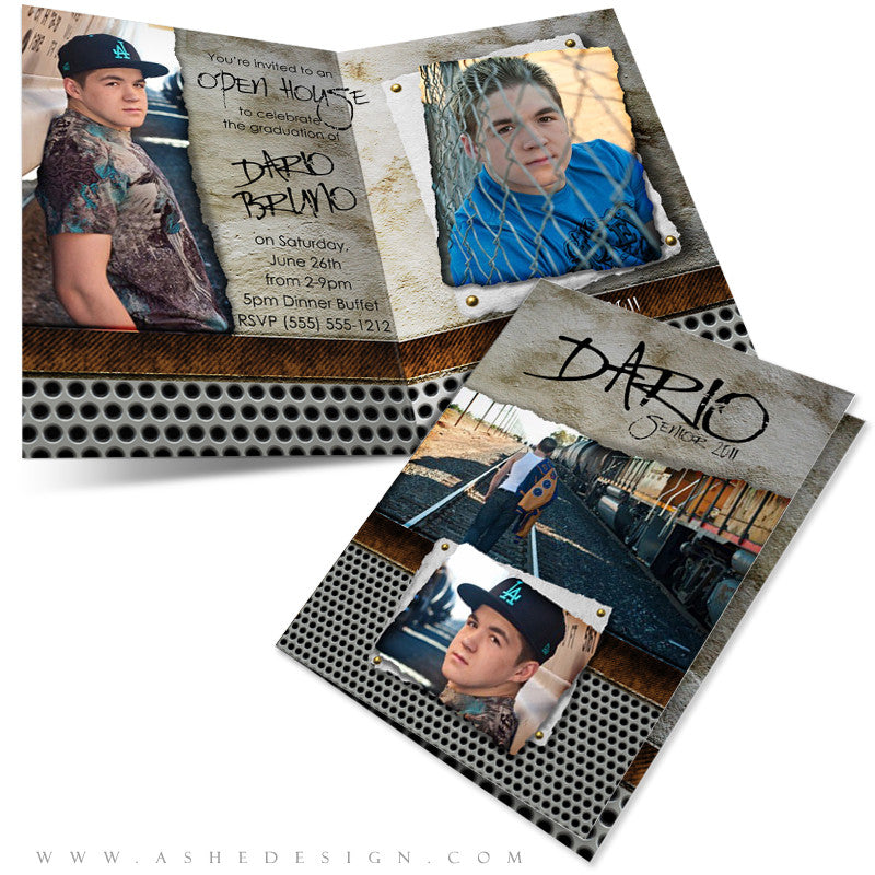 5x7 Folded Card Design - Scrap Metal