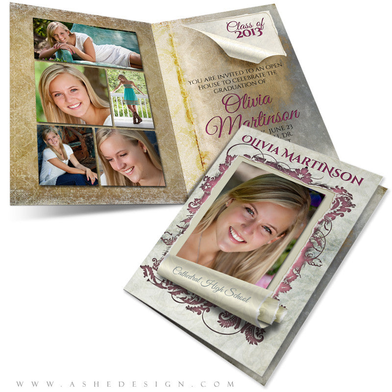 5x7 Folded Card Design - Scrolled
