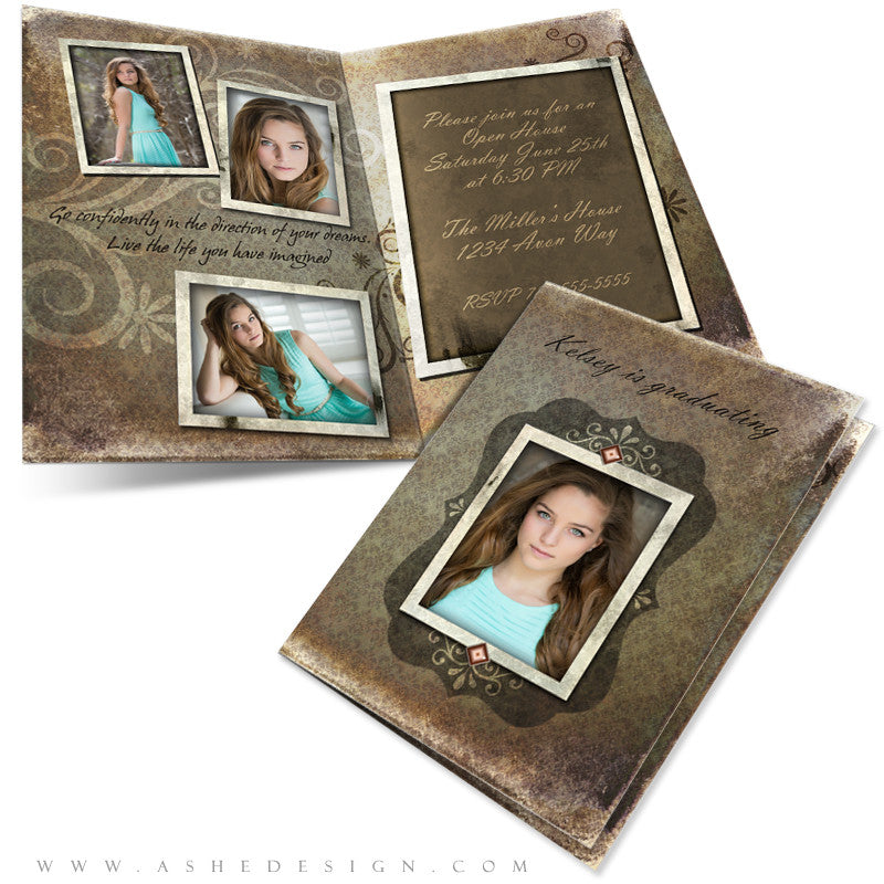 5x7 Folded Card Design - Shabby Chic