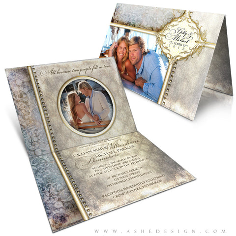 5x7 Folded Wedding Invitation - Something New