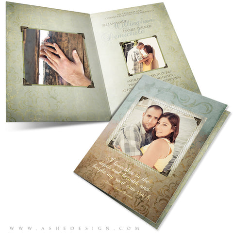 5x7 Folded Wedding Invitation - Something Old