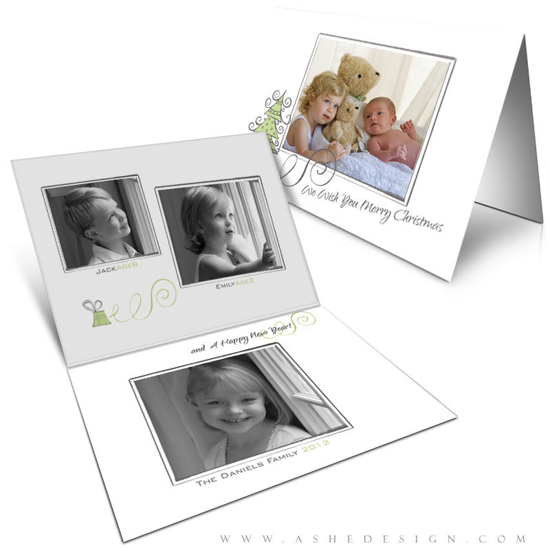 5x7 Folded Card Design - Sugar Plums