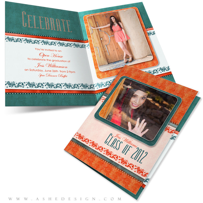 5x7 Folded Card Design - Tangerine Tango